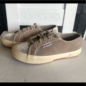 Superga 6.5 Grey Velvet Sneakers size 37